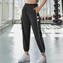 Pantaloni della tuta da donna Elastica Pantaloni sportivi ad alta vita Accensione Squadra a strisce pantaloni da allenamento Fitness Yoga Jogger 240412