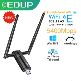 カードedup ax5400 USB 3.0 Wifi 6eワイヤレスネットワークカードトリバンド2.4g/5g/6GHz Wifiアダプター802.11AXハイゲインアンテナドングル