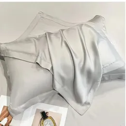 1pcs Tencel шелк сплошной цветовой серию отдельные наволочки шелк Silk Satin Pillowcase Удобные и дышащие 240415