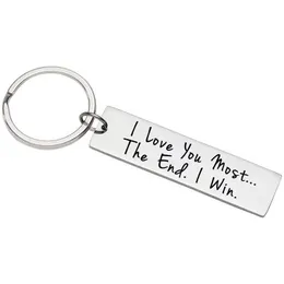 Keychains Lanyards Keychain for Women Men Letter Valentines Day I Love You Most rostfritt stål Keys Chains Par Friend Father Bi DHXFL