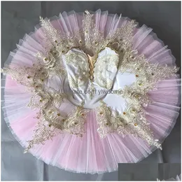 Dancewear Ballet Children Professional Tutus Purple White Lake Tutu barn kostym outfit för flickor dare slitage leverans dhfgw