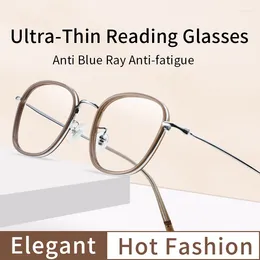 Sonnenbrille Blaues Licht blockierende Lesebrille Luxusrahmen Ultradünne optische Vergrößerung stilvoller Presbyopia Brille für Frauen