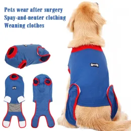 Västar husdjursåtervinning för hund, pyjamas, mjuk, mysig hund återhämtning jumpsuit, förhindra slickväst, steriliseringskläder