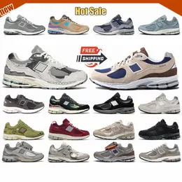 أحذية مصممة غير رسمية جديدة 2002 من الرجال أحذية رياضية Sea Salt Triple Black Rain Cloud Gray Workwear Beige Green Trainers Mens Womens Sports Trail Running Shoe