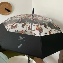 Przezroczysty wzór kreskówki parasol Oryginalność Długo obsługiwana mała świeża prosta parasol z drukowaniem