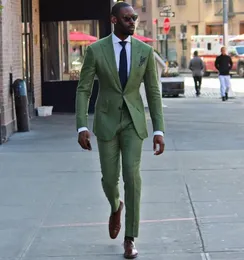 Classy Green Slim Fit Men Mens Prom Suits Peaked Lapel Wedding Suits Men Groomsman 턱시도 두 조각 Blazers Jacketpants5319700