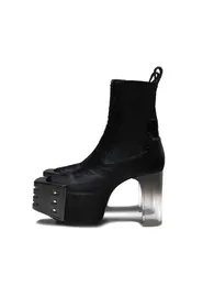 2024SS High Heel Street Kiss Boots exclusivos Cabelo de cavalo personalizado Cristal de saltos altos botas