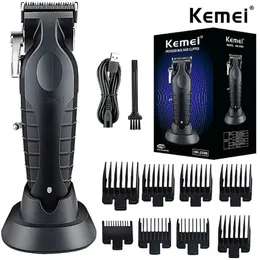 Kemei Professional Hair Clipper for Men Regolable Cordless Electric Capelli Electric Calcano ricaricabile Maglie di taglio di capelli Litio 240418