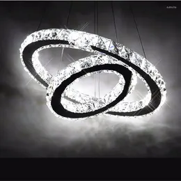 Chandeliers contemporânea Diamond 2 Ring Led K9 Crystal Lustelier Luz moderna Lâmpada Crtstal Círculos de alta qualidade