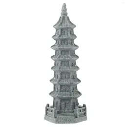 Bahçe Dekorasyonları DIY Bonsai Pagoda Heykel Modeli Simüle Wenchang Tower Ofis Masası Dekor Bahçecilik