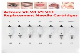 10pcs PMU Permanent makeup machine replacement Needle Cartridge tattoo Needles Tips Fits for Artmex V9 V8 V6 V3 V11 derma pen7996315