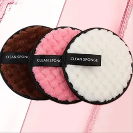 1PC Microfiber Makeup Remover Pads Round Återanvändbara tvättbara bomullstorkare Rengöring Kuddar Ansikts Thanddukspulver Puff Make Up Eraser