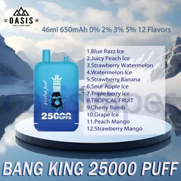 BANG KING 25000使い捨てベイプペン46mlプレフィルドポッド650MAH充電式バッテリーパフ25k Eタバコ12フレーバー利用可能