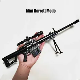 Waffenspielzeug 2023 Neues Miniatur Barrett Sniper -Gewehr abnehmbarer Jedi Survival SubMachine -Waffenmodell Legierung M416 AKM Pistol Spielzeugwaffe Jungen Geschenke T240428