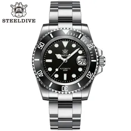 Steeldive SD1953 Przylot stal nierdzewna Dial dwukolorowy NH35 Automatyczny zegarek 300m Waterproof Sapphire Glass Men Watches 240419