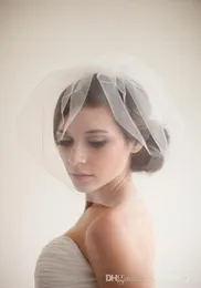 TODO CHURTO CURTO MINI CASAMENTO FACE VEIL VELO PENLIMAL PONECIDO CABEÇA TULLE TULLE CABELO ACESSORES DE CABELO