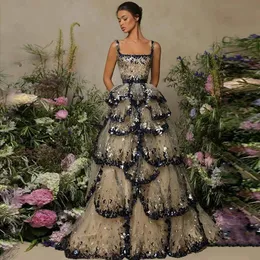 Sharon Said Luxury Dubai Evening Dresses 2024 Sparkly Sequin Tiered Ruffles Elegant Women Wedding Party Formal Gowns SS243 240420