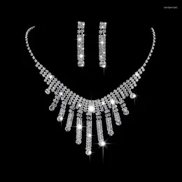 Orecchini di collana set di gioielli al commercio estero Beauty Beauty African Bridal Claw Catena di Rinestone Drop 473