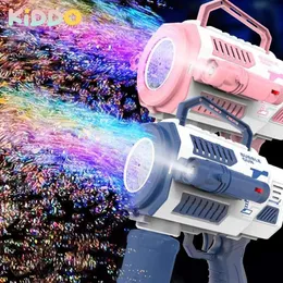 Bubble Gun Kids Toys Electric Automatic Soap Rocket Bubbles Machine Outdoor Wedding Party Toy LED Light Children Birthday Gifts 240416