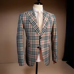 Клетчатые мужские костюмы для свадебной стройной подгонки 2024 Scottish Check Style Groom Tuxedo 2 PCS Fashion Buldter