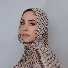 185*70 cm Print Keffiyeh Schal Online -Einkaufen Langer Chiffon Palästina Keffiyeh Schal Hijab Hochqualität muslimische Frauenschal