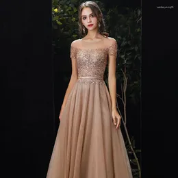 فساتين الحفلات منذ فترة طويلة Champone Golden Lady Girl Fairy Prom Dress Prات