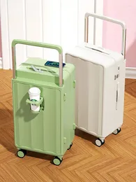 Malas moda uma mala com largura larga haste de grande capacidade Carry On Bagage Trolley Universal Wheel Travel Senha