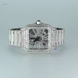 عند الوصول إلى طبعة هيكل عظمي محدود جديد مثل Hip Hop Mens Wast Watch مع Moissanite Diamond الأصلي في وضوح VVS