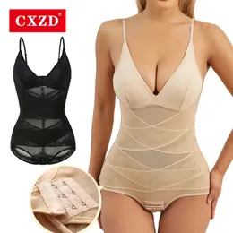 CXZD Kadınlar Karın Kontrol Mesh Shapewear Vücut Zayıflama şekillendirme şekillendirici tekli bir karın sıkı korse fitness elbisesi iç çamaşırı 240428