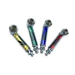 Tubos de fumar Bongo de metal Limpeza destacável Tubo de bolso portátil com malha de tela Multi Colors