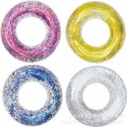 Transparent Glitter Pool Foats Swimming Ring Adult Children Inflatable Pool Tube Giant Float Boys Girl Water Fun Toy Swim laps 240426