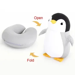 Travesseiros de viagem em forma de U deformável S Cushion Plush Toy Neck Pillow 240415