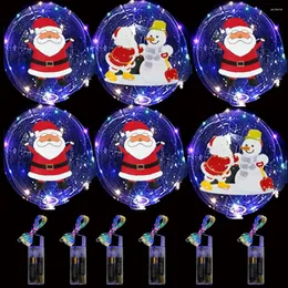 Party -Dekoration 20 Zoll Frohe Weihnachten LED -Luftballons Leuchten mit Stringlichtern Transparent Bobo Bubble