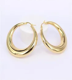 New Twocolor Gold color Women Gift Fashion Jewelry Stainless Steel Wives Round Fancy Hoop Earrings48061677226183