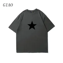 Y2K Aesthetics Molti colori T-shirt in cotone Star Star Stampa Streetwear Streetwear Short Summer Casual Fashion Elegant Tshirts 240428