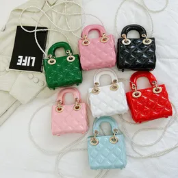 2024 New Summer Jelly Bag Mini Rhombus Diana Bag Fashionable And Versatile Pearl Chain Shoulder Crossbody Women's Bag