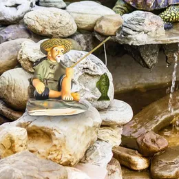 Gartendekorationen Fisher Miniatur Figur Aquarium Ornament Dekorative kleine Skulptur