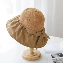 Boinas do chapéu resistente a UV de UV Proteção solar elegante para largura sun-unhat anti-UV com tira fixa Travel dobrável