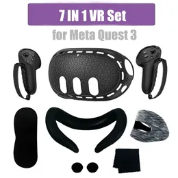 For Meta Quest 3 Silicone Protective Shell 7 IN 1 Set Controller Grip Cover Face Case Lens Cap for Oculus VR Accessories 240424