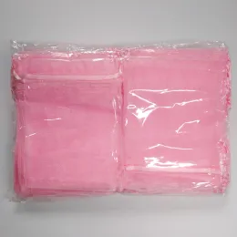 Display 100pcs Pink Organza Bag Wedding Gift Bag Pouches Jewelry Packaging Bags Jewellery Bags Pouch 7x9 9x12 10x15 13x18 15x20 20x30cm