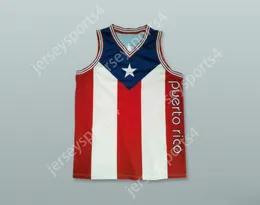 Niestandardowe nazwa Niedąż młodzież/dzieci Puerto Rico Flag Basketball Jersey Top Sched S-6xl