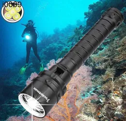 Original Diving Flashlight Torch Dive Torch UnderWater Depth Waterproof Led Flashlights Lantern light