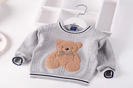 Knited Spring Toddler Pullover Sweter Baby Boys Cartoon Bear Emes Ubrania Dziecięce Dziewczynki Kurtka 092337371955832324