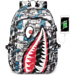 Mochila de designer sprayground nova bolsa escolar especializada para estudante de estudante de tubarão impressão personalizada de grande capacidade Bolsa minimalista casual