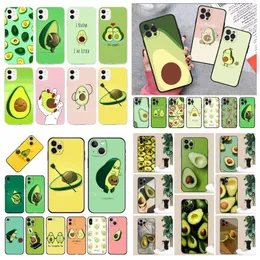 36designs Cutrinhos de abacate fofo TPU Soft para iPhone 15 Plus 14 Pro Max 13 12 11 Xr XS 8 7 Samsung S24 Ultra S23 Summer Fruit Lovely Heart Love Smile Happy Telep