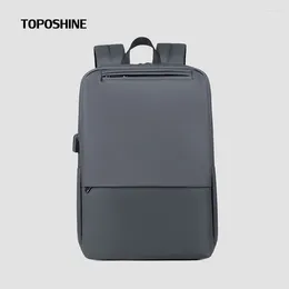 Plecak Toposhine Men Business Anti-Theft USB Mężczyzna 15,6-calowa torba laptopa nastolatka studentka szkolna Oxford Waterproof Travel