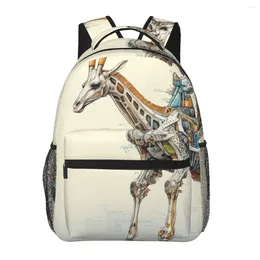 Backpack Giraffe Robot Blueprints Linha de lápis Desenho de mochilas estudantis de estudante