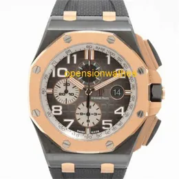 الساعة التلقائية AP الساعات الفاخرة للرجال Audemar Pigue Royal Oak Offshore 26405NR OO A002CA.01. مطاط PGX في قطر رمادي fnhu