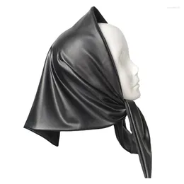 Scarves Scarf Faux Leather Womens Autumn Winter Headscarf Hijab Head Wraps
