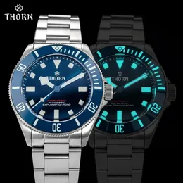 Thorn 39mm Homage Watch for Men Vintage Pt5000 Movimento automático Cryphire Crystal C3 Super Luminous 200m à prova d'água 240419